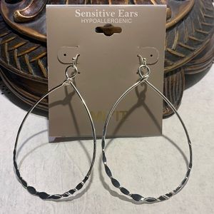 MixIt Silver Tone Hypoallergenic Hammered Tear Drop Pierced Earrings